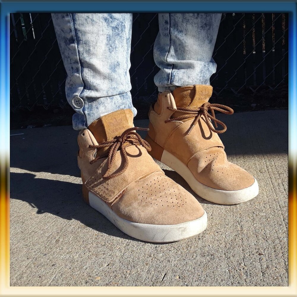 Sz 8 Womens ADIDAS ORIGINALS tan Suede sneakers